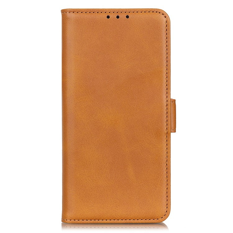 For Xiaomi Poco C75 4G / Redmi 14R 5G / 14C 4G Case Stand Cowhide Texture PU Leather Phone Cover - Yellow