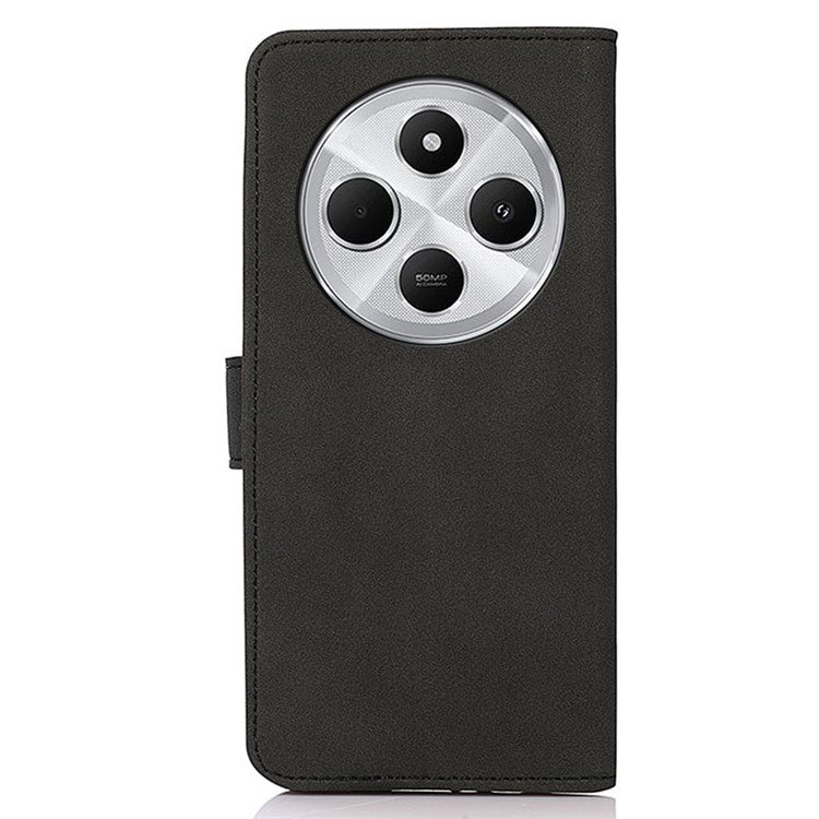 KHAZNEH For Xiaomi Poco C75 4G / Redmi 14R 5G / 14C 4G Stand Case PU Leather Wallet Phone Cover - Black