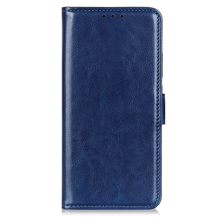 For Xiaomi Poco C75 4G / Redmi 14R 5G / 14C 4G Case Crazy Horse Texture PU Leather Phone Stand Cover - Blue