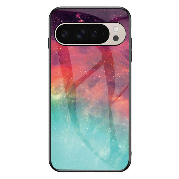 For Google Pixel 9 / Pixel 9 Pro Case Starry Sky Pattern Tempered Glass Phone Cover - Color Starry Sky