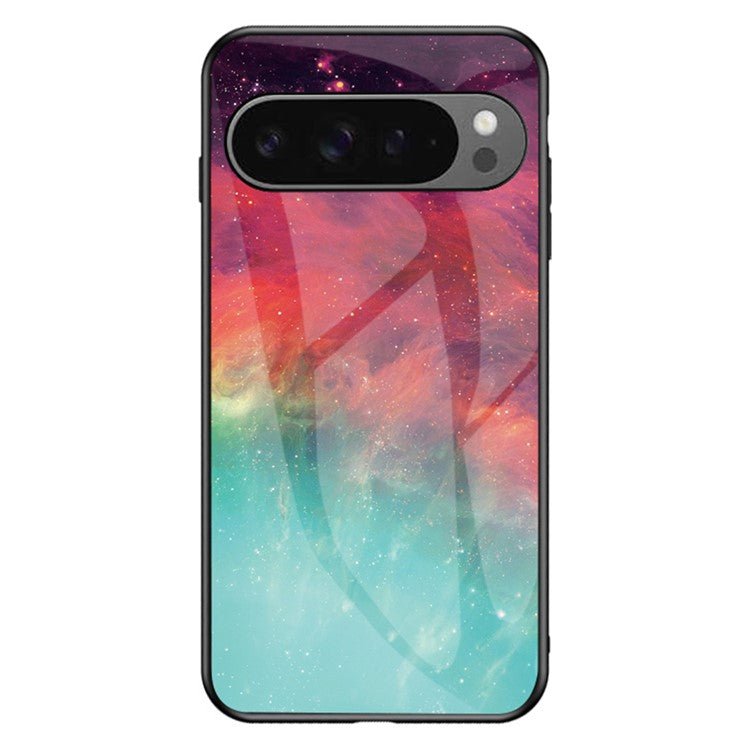 For Google Pixel 9 Pro XL Case Starry Sky Pattern Tempered Glass Phone Cover - Color Starry Sky