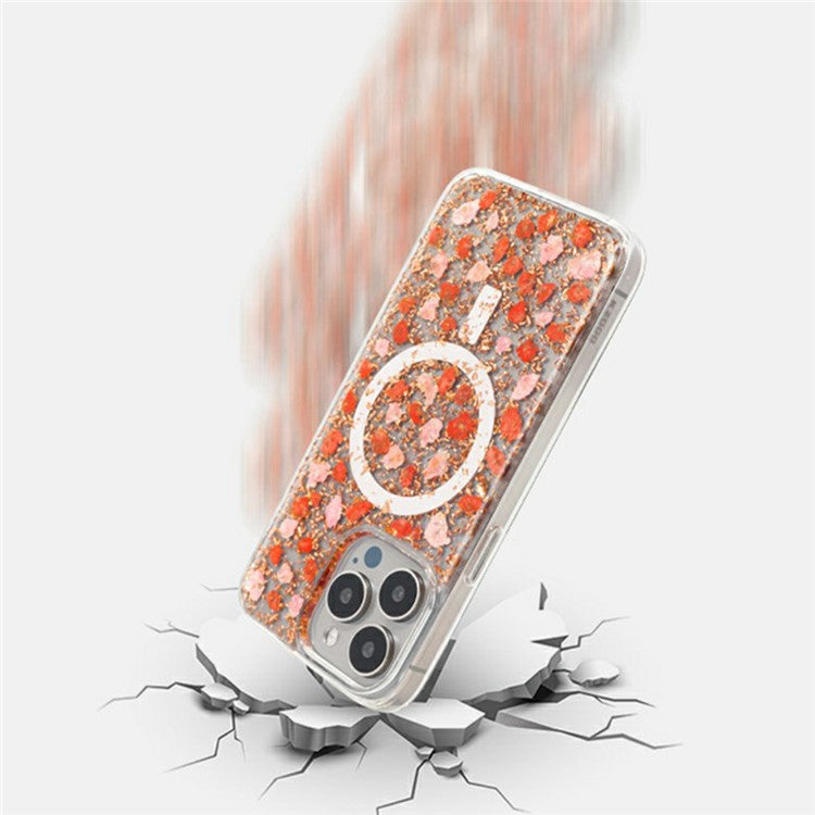 KZDOO Mag Flowers Series for iPhone 16 Pro Case Compatible with MagSafe Anti-Drop TPU+PC Phone Cover - Lilac