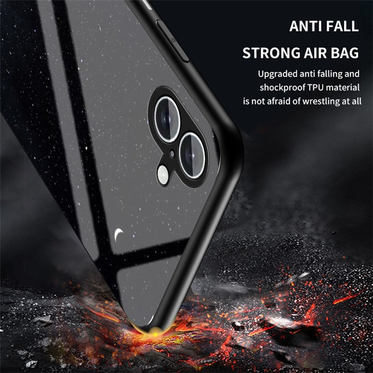 For iPhone 16 Case Starry Sky Pattern Tempered Glass Phone Cover - Cosmic Starry Sky