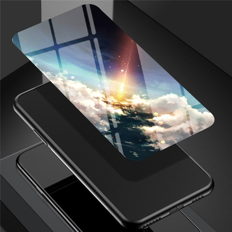 For iPhone 16 Plus Case Starry Sky Pattern Tempered Glass Phone Cover - Scattering Starry