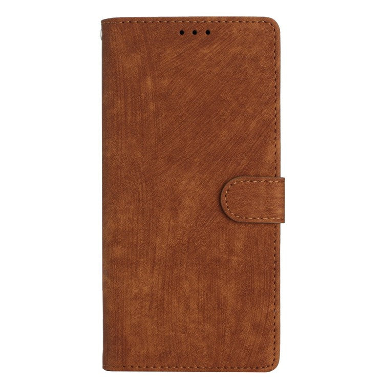 For Xiaomi Poco C75 4G / Redmi 14R 5G / 14C 4G Case with Card Clots Skin-Touch PU Leather Phone Cover Stand - Brown