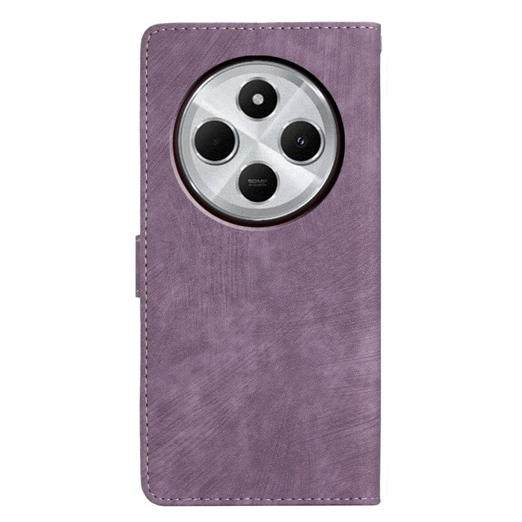 For Xiaomi Poco C75 4G / Redmi 14R 5G / 14C 4G Case with Card Clots Skin-Touch PU Leather Phone Cover Stand - Purple