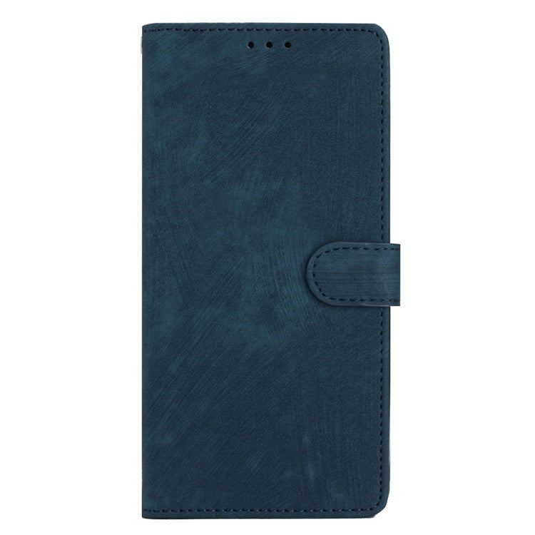 For Xiaomi Poco C75 4G / Redmi 14R 5G / 14C 4G Case with Card Clots Skin-Touch PU Leather Phone Cover Stand - Blue