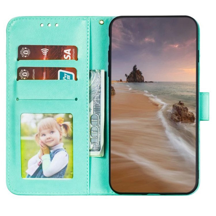 For Google Pixel 9 Pro XL Case Lace Flowers PU Leather Flip Wallet Phone Cover - Green