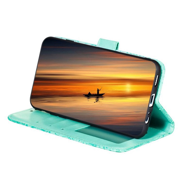 For Google Pixel 9 Pro XL Case Lace Flowers PU Leather Flip Wallet Phone Cover - Green