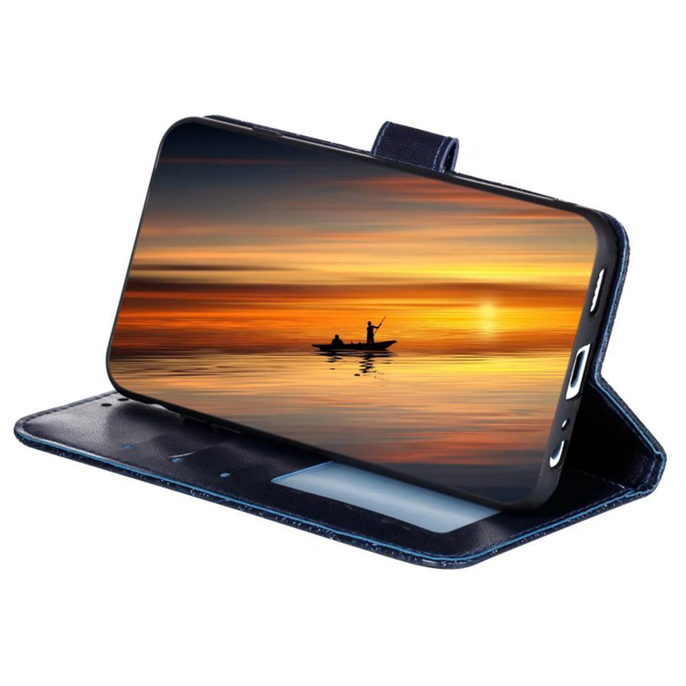 For Samsung Galaxy A16 5G / A16 4G Case Lace Flowers PU Leather Flip Wallet Phone Cover - Black