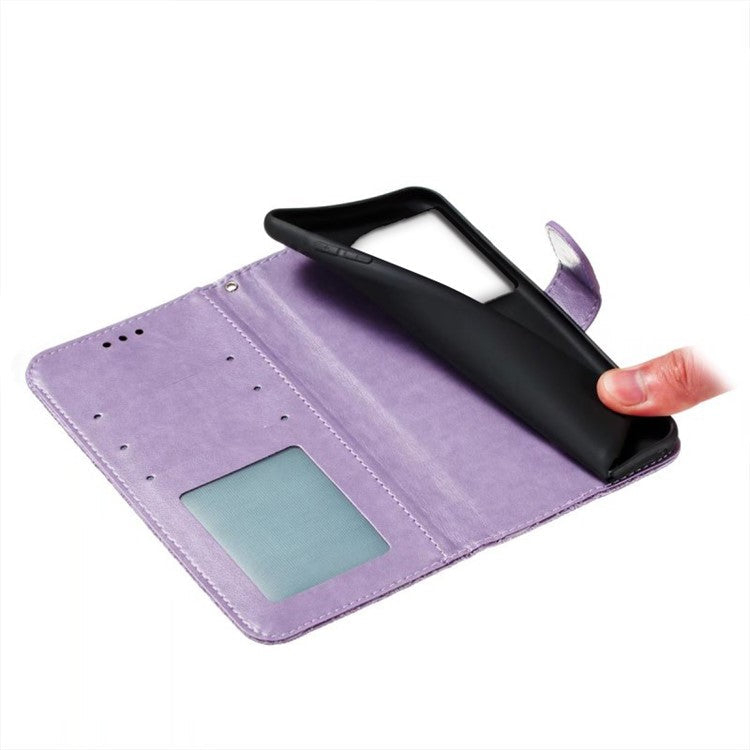 For OnePlus Ace 3 5G Case Lace Flowers PU Leather Flip Wallet Phone Cover - Purple