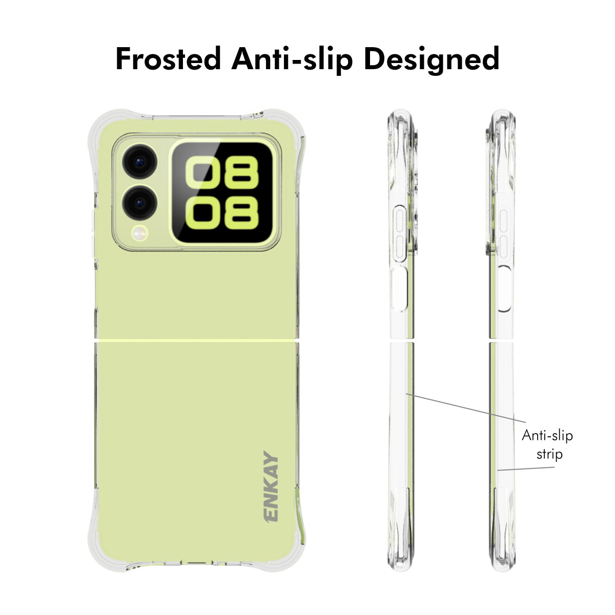 For Huawei nova Flip 5G Clear Phone Case ENKAY HAT PRINCE Shockproof Anti-Slip TPU Cover - Transparent