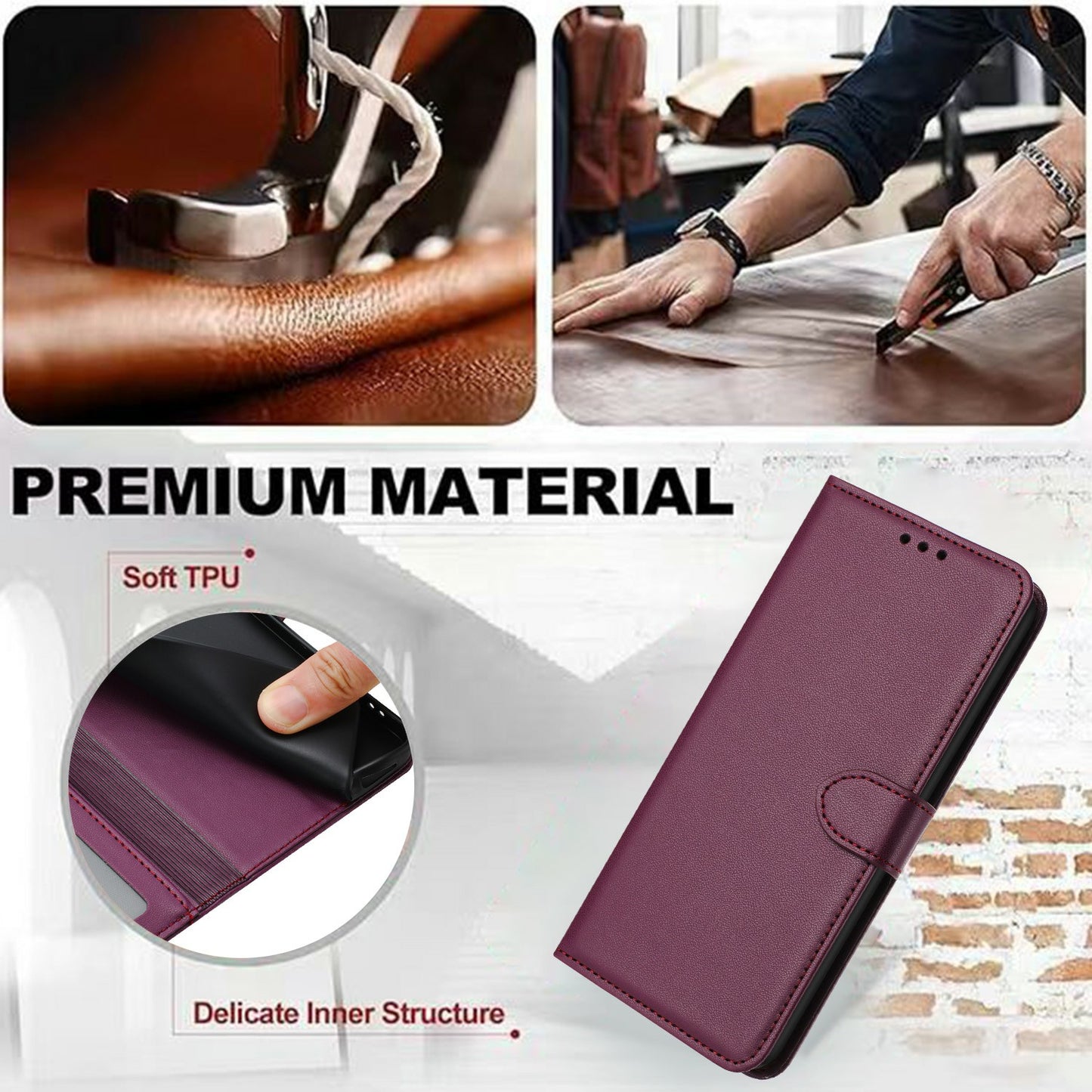 For Samsung Galaxy A16 5G / A16 4G Wallet Phone Case Leather Stand Cover with Strap - Purple