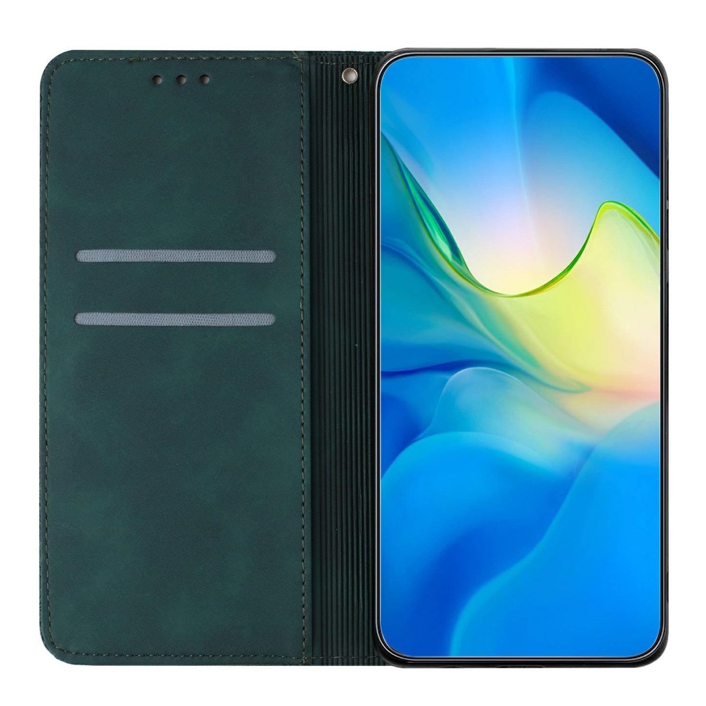 For Samsung Galaxy A16 5G / A16 4G Case Imprinted Flower Wallet Stand Leather Phone Cover - Blue