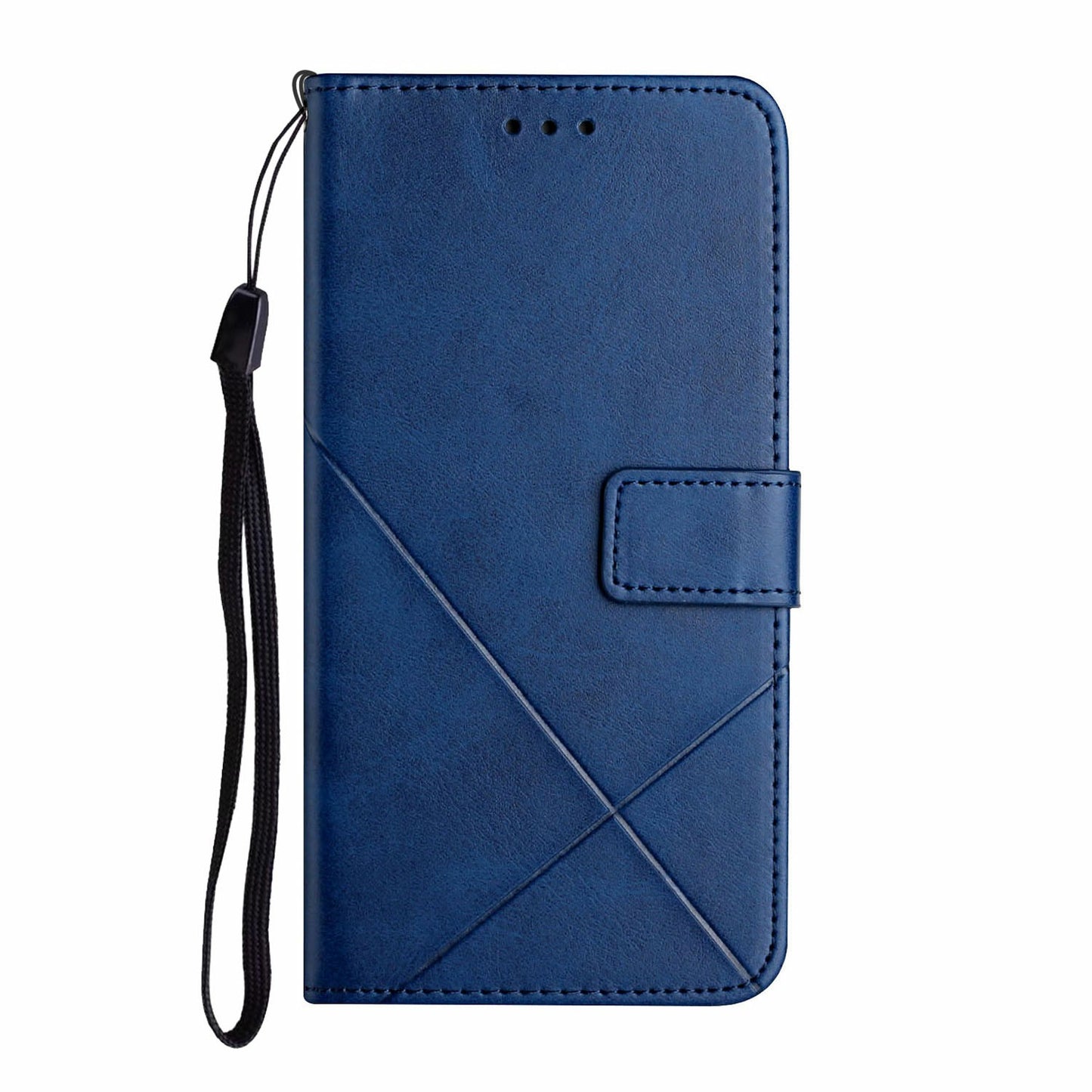 For Samsung Galaxy A16 5G / A16 4G Leather Case Line Pattern Wallet Phone Cover - Blue