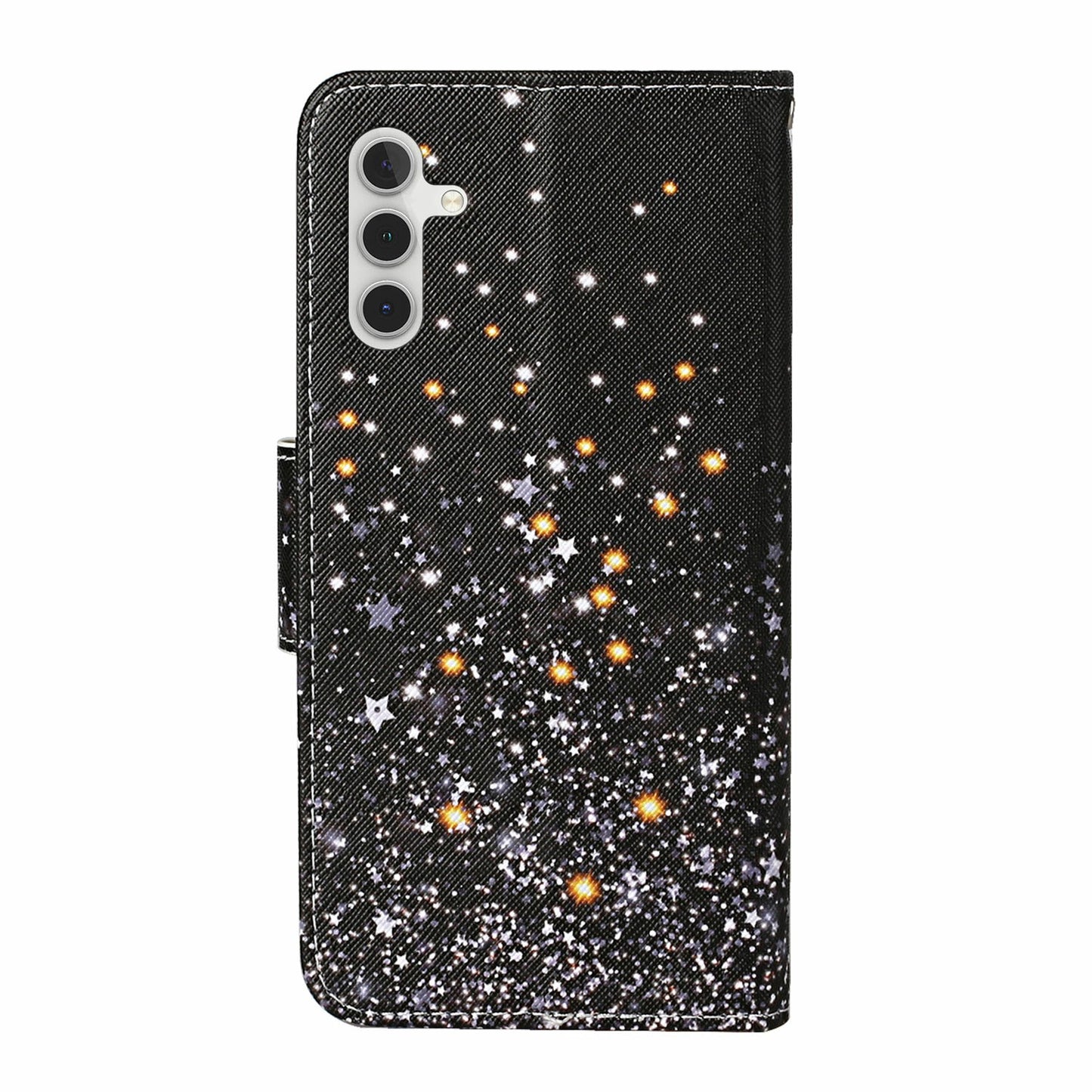 For Samsung Galaxy A16 5G / A16 4G Case Pattern Printing Protective Leather Folio Phone Cover - Black Pentagram