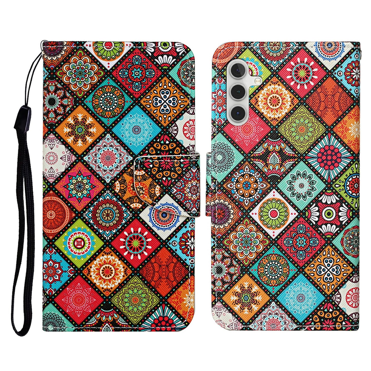 For Samsung Galaxy A16 5G / A16 4G Case Pattern Printing Protective Leather Folio Phone Cover - Ethnic Style