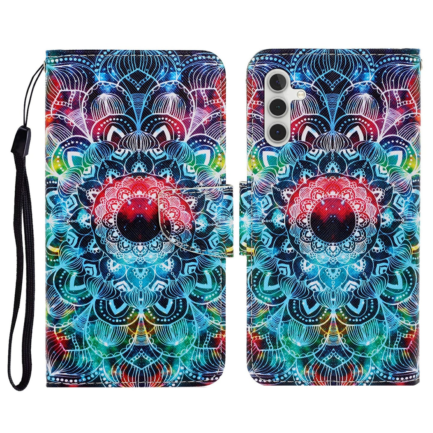 For Samsung Galaxy A16 5G / A16 4G Case Pattern Printing Protective Leather Folio Phone Cover - Mandala