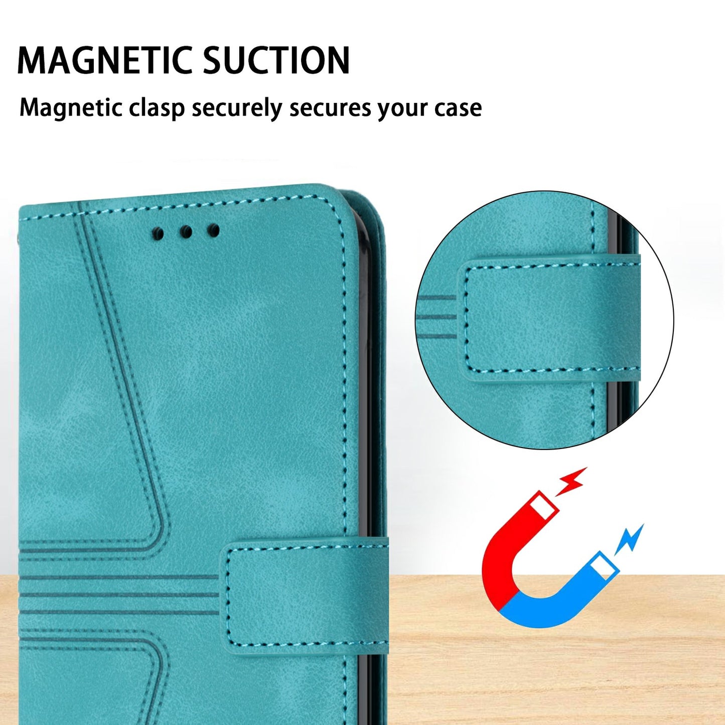 For Samsung Galaxy A06 Case Triangle Imprinted Anti-Scratch Phone Wallet Cover - Green