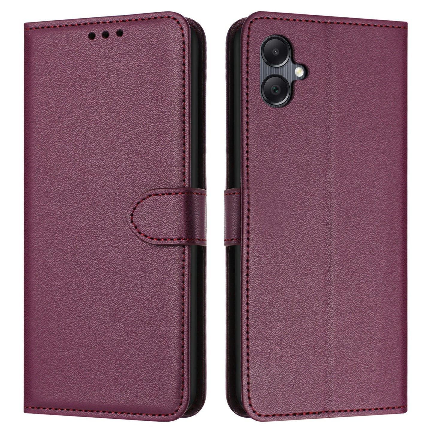 For Samsung Galaxy A06 Wallet Phone Case Leather Stand Cover with Strap - Purple