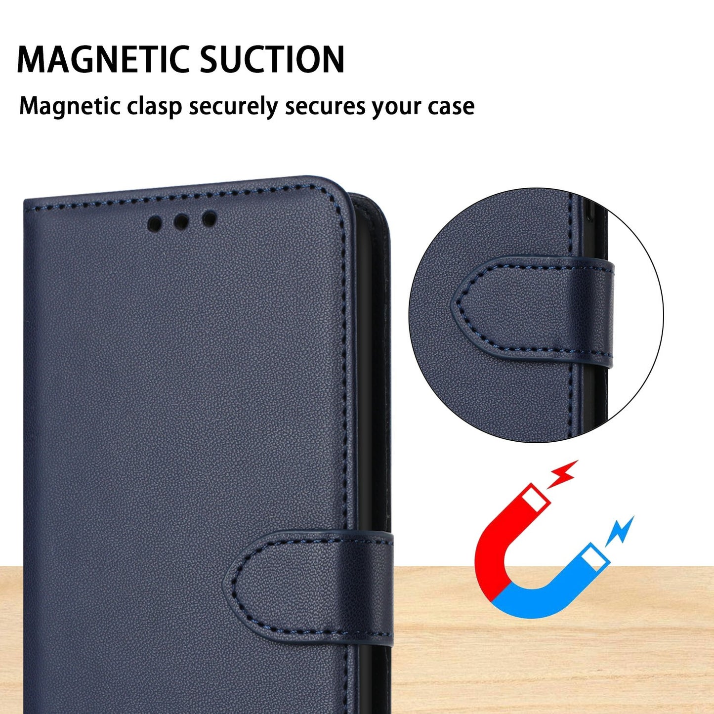 For Samsung Galaxy A06 Wallet Phone Case Leather Stand Cover with Strap - Blue