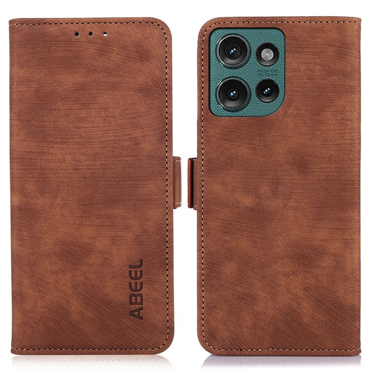 ABEEL For Motorola Edge 50 Neo 5G / Moto S50 5G / Thinkphone 25 5G Case Retro Leather Phone Cover Wallet Stand View - Brown