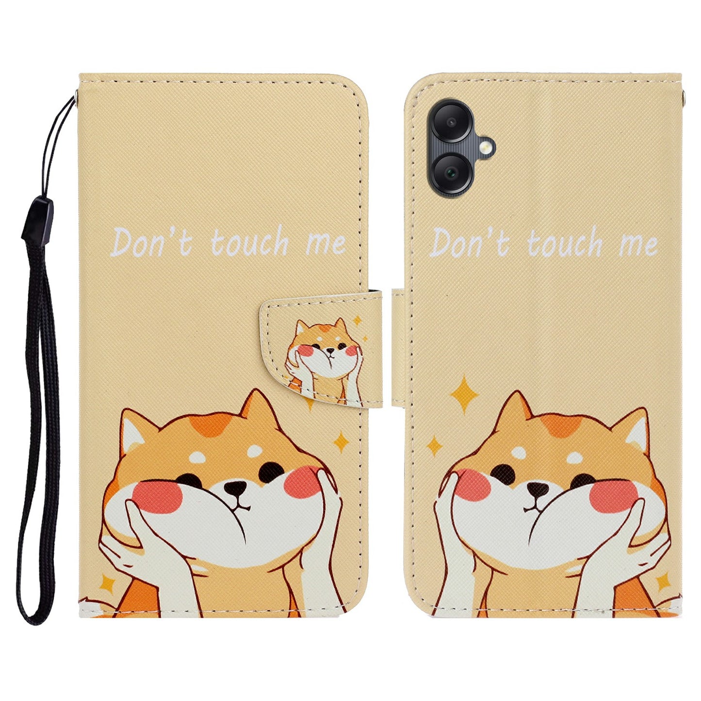 For Samsung Galaxy A06 Case Pattern Printing Protective Leather Folio Phone Cover - Shiba Inu