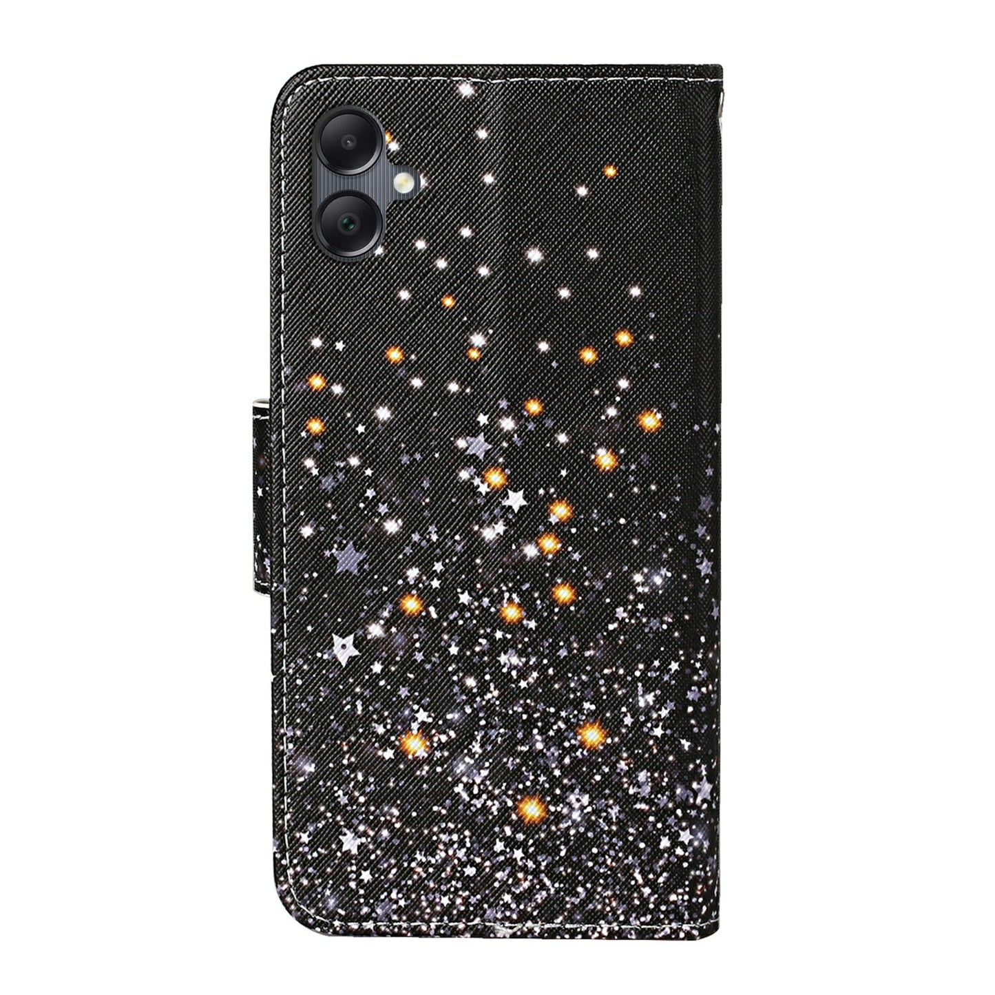 For Samsung Galaxy A06 Case Pattern Printing Protective Leather Folio Phone Cover - Black Pentagram