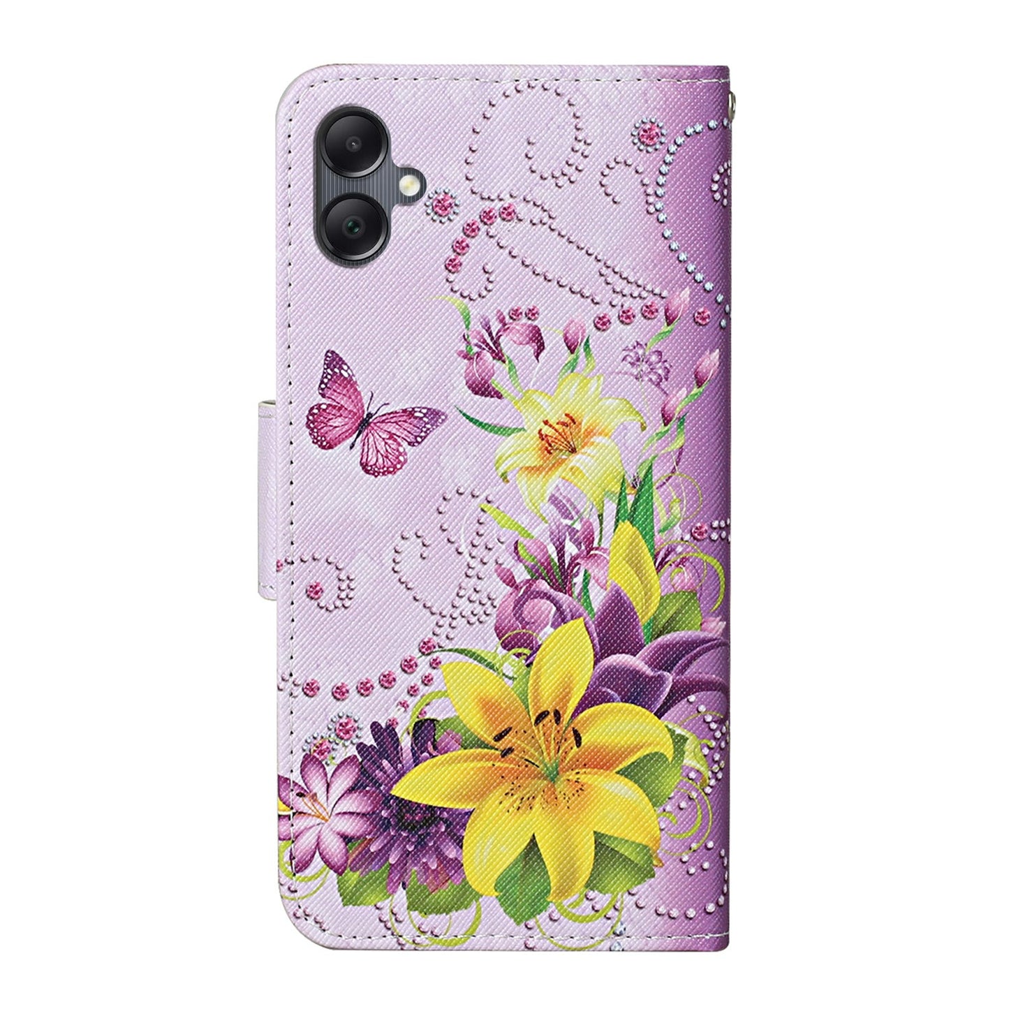For Samsung Galaxy A06 Case Pattern Printing Protective Leather Folio Phone Cover - Flower / Butterfly