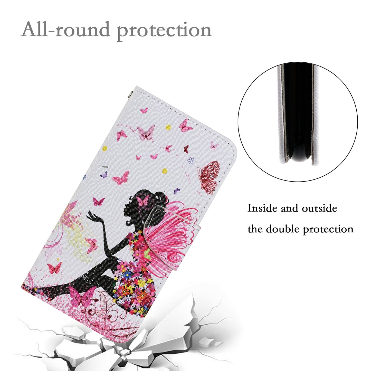 For Samsung Galaxy A06 Case Pattern Printing Protective Leather Folio Phone Cover - Dancer