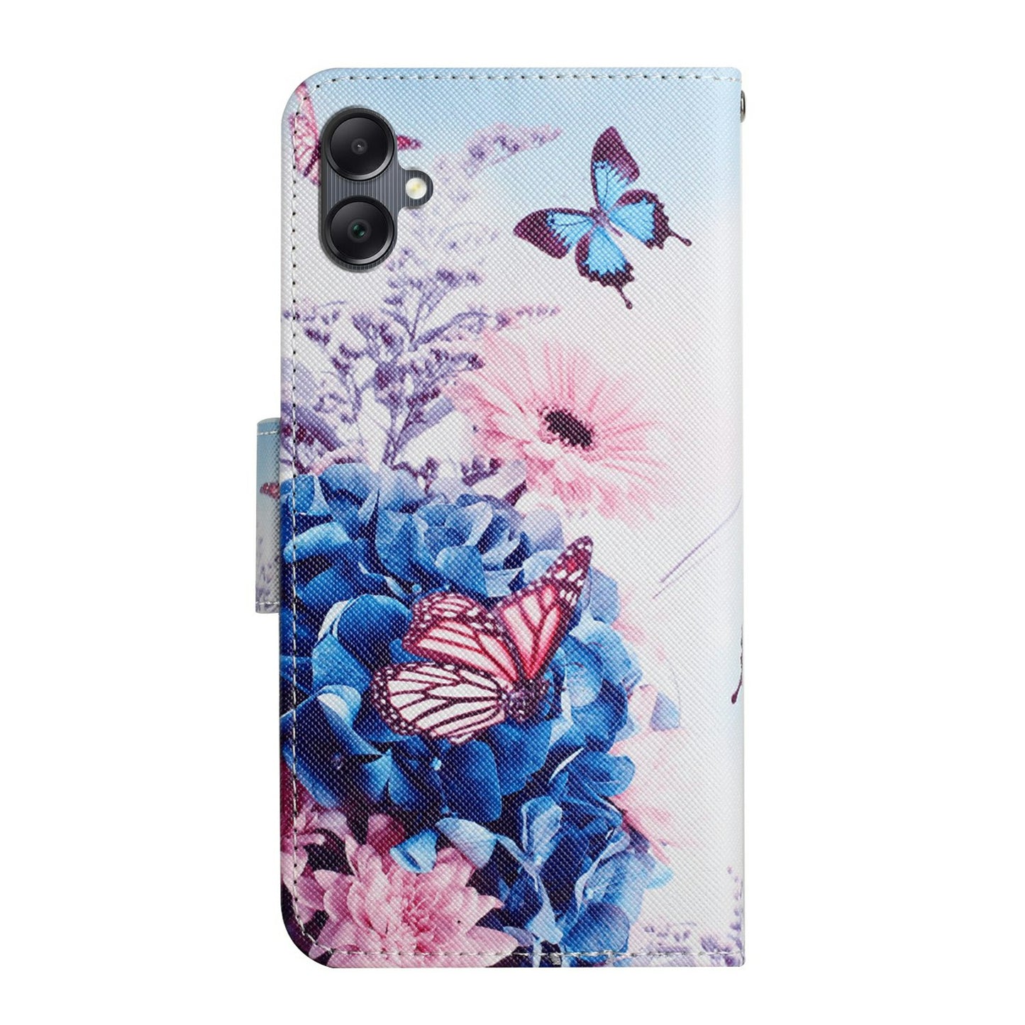 For Samsung Galaxy A06 Case Pattern Printing Protective Leather Folio Phone Cover - Purple Butterfly