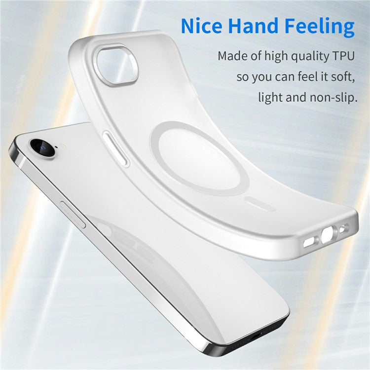 For iPhone 16e Case Compatible with MagSafe TPU + PC Slim Matte Translucent Phone Cover - White