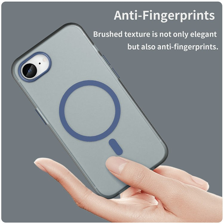 For iPhone 16e Case Compatible with MagSafe TPU + PC Slim Matte Translucent Phone Cover - Dark Blue