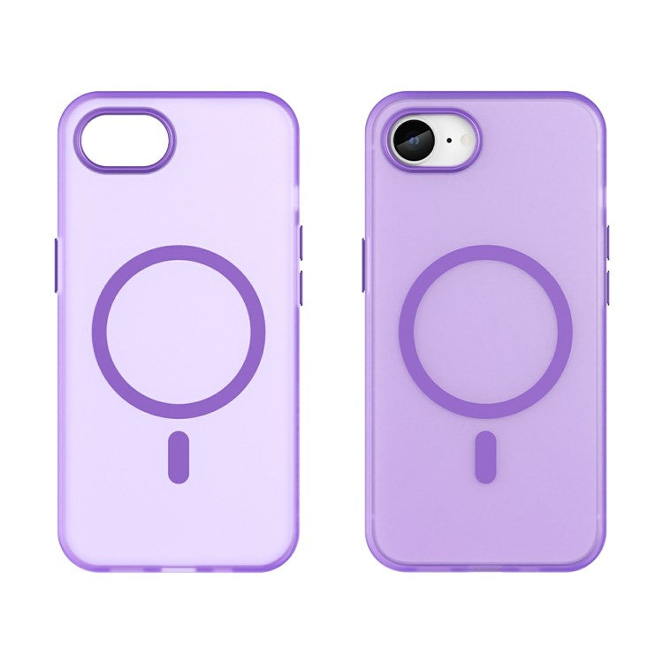 For iPhone 16e Case Compatible with MagSafe TPU + PC Slim Matte Translucent Phone Cover - Dark Purple