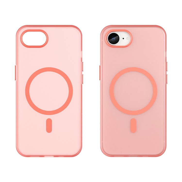 For iPhone 16e Case Compatible with MagSafe TPU + PC Slim Matte Translucent Phone Cover - Red