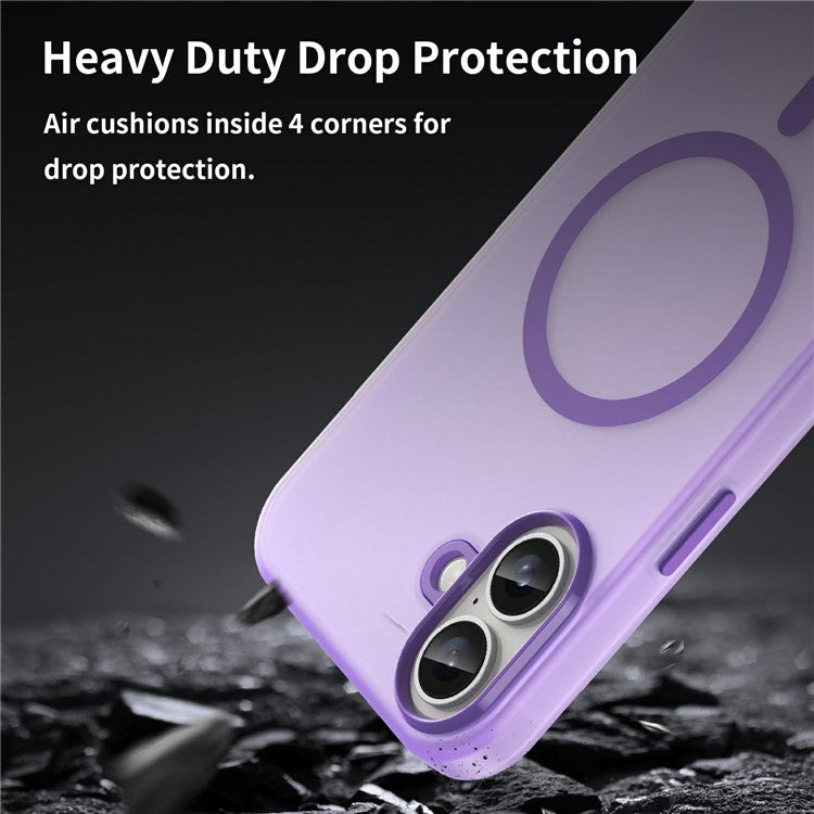 For iPhone 16 Plus Case Compatible with MagSafe TPU + PC Slim Matte Translucent Phone Cover - Dark Purple