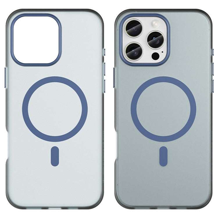 For iPhone 16 Pro Max Case Compatible with MagSafe TPU + PC Slim Matte Translucent Phone Cover - Dark Blue