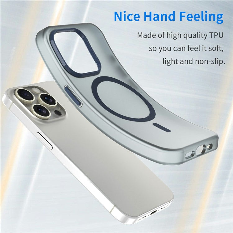 For iPhone 16 Pro Max Case Compatible with MagSafe TPU + PC Slim Matte Translucent Phone Cover - Dark Blue