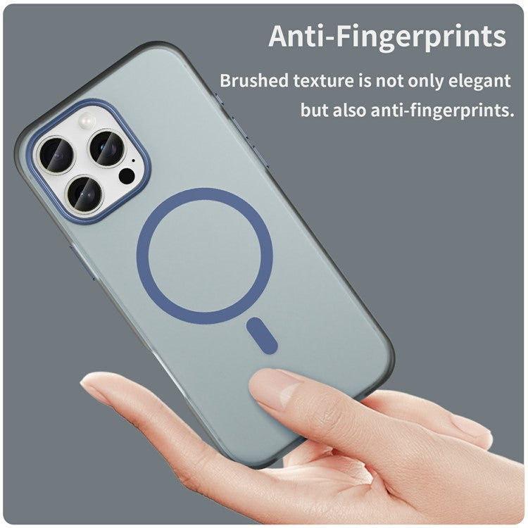 For iPhone 16 Pro Max Case Compatible with MagSafe TPU + PC Slim Matte Translucent Phone Cover - Dark Blue