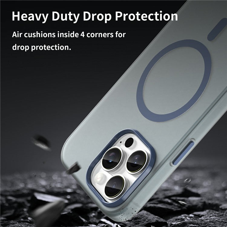 For iPhone 16 Pro Max Case Compatible with MagSafe TPU + PC Slim Matte Translucent Phone Cover - Dark Blue