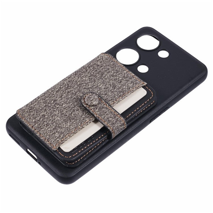 For OnePlus Ace 2V Phone Case Adhesive Card Bag Color Matching with Kickstand - Grey