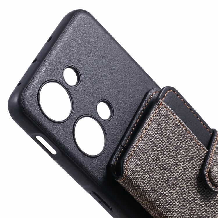 For OnePlus Ace 2V Phone Case Adhesive Card Bag Color Matching with Kickstand - Grey