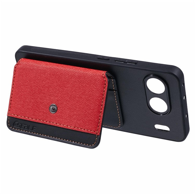 For OnePlus Nord 4 Phone Case Adhesive Card Bag Color Matching with Kickstand - Red