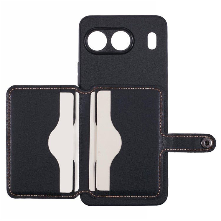 For OnePlus Nord 4 Phone Case Adhesive Card Bag Color Matching with Kickstand - Grey