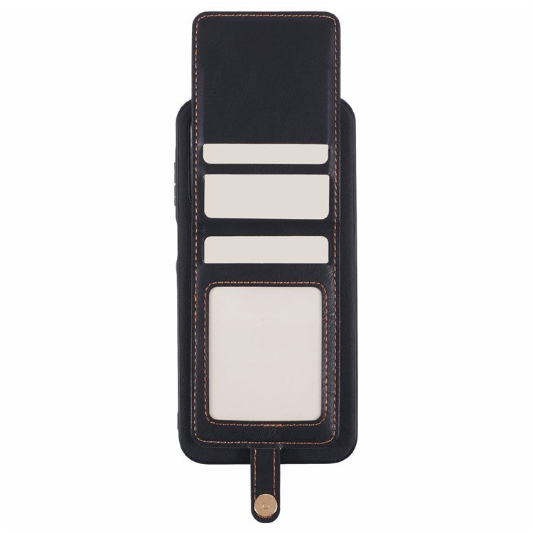 For Samsung Galaxy A15 4G / 5G Phone Case with Galaxy Card Bag Kickstand RFID Blocking - B