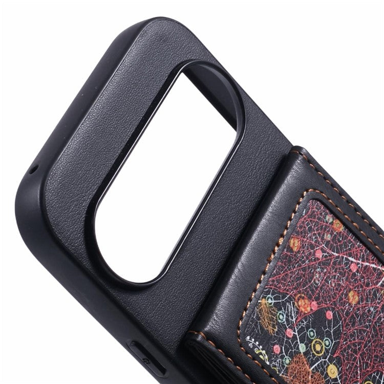 For Google Pixel 9 Pro / 9 Phone Case with Galaxy Card Bag Kickstand RFID Blocking - B