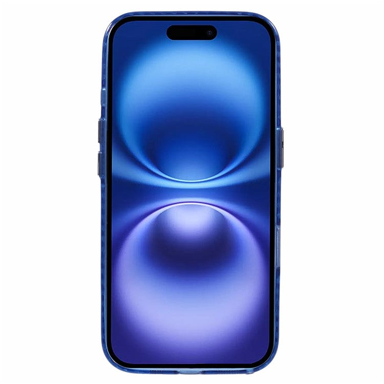 For iPhone 16 Plus Case Compatible with MagSafe Laser Effect TPU+Acrylic Phone Cover - Blue