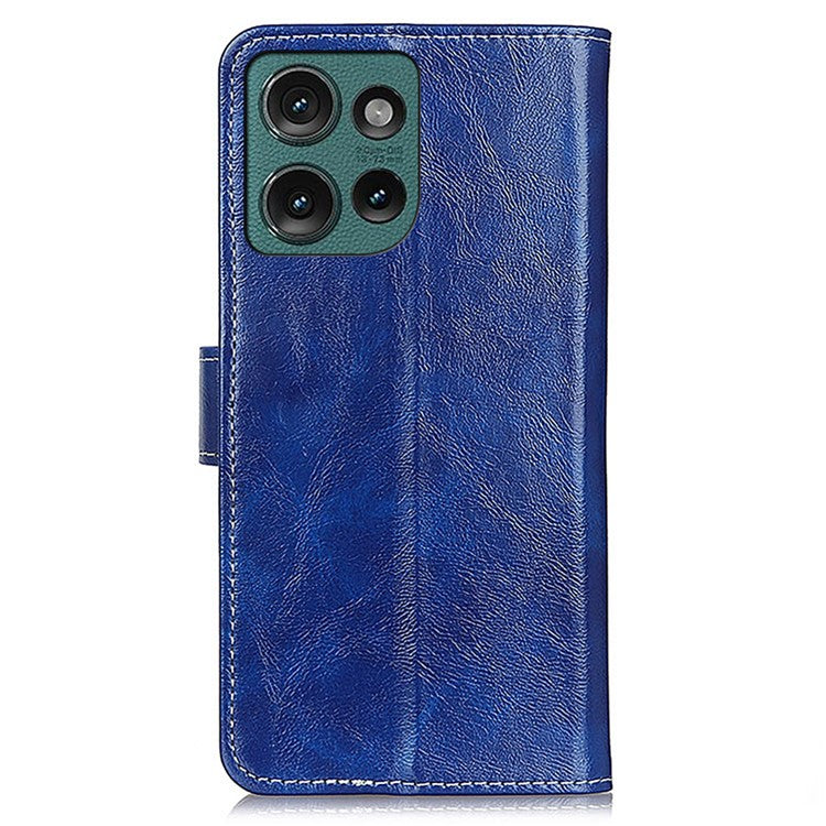 For Motorola Edge 50 Neo 5G / Moto S50 5G / Thinkphone 25 5G Case Crazy Horse Texture Leather Phone Wallet Cover - Blue