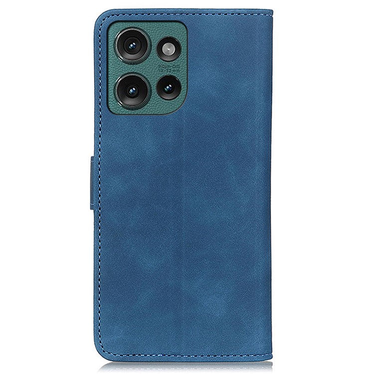 KHAZNEH For Motorola Edge 50 Neo 5G / Moto S50 5G / Thinkphone 25 5G Case Retro PU Leather Wallet Stand Phone Cover - Blue