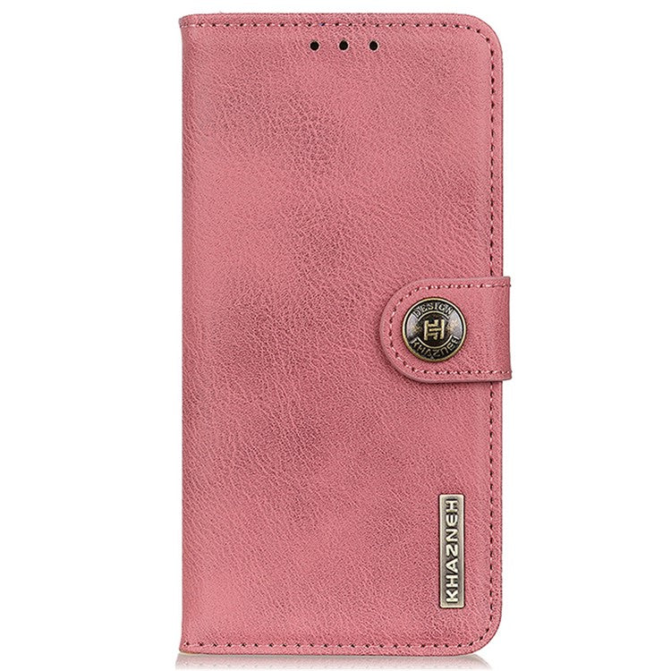 KHAZNEH For Motorola Edge 50 Neo 5G / Moto S50 5G / Thinkphone 25 5G Wallet Case Cowhide Texture Leather Flip Phone Cover - Pink